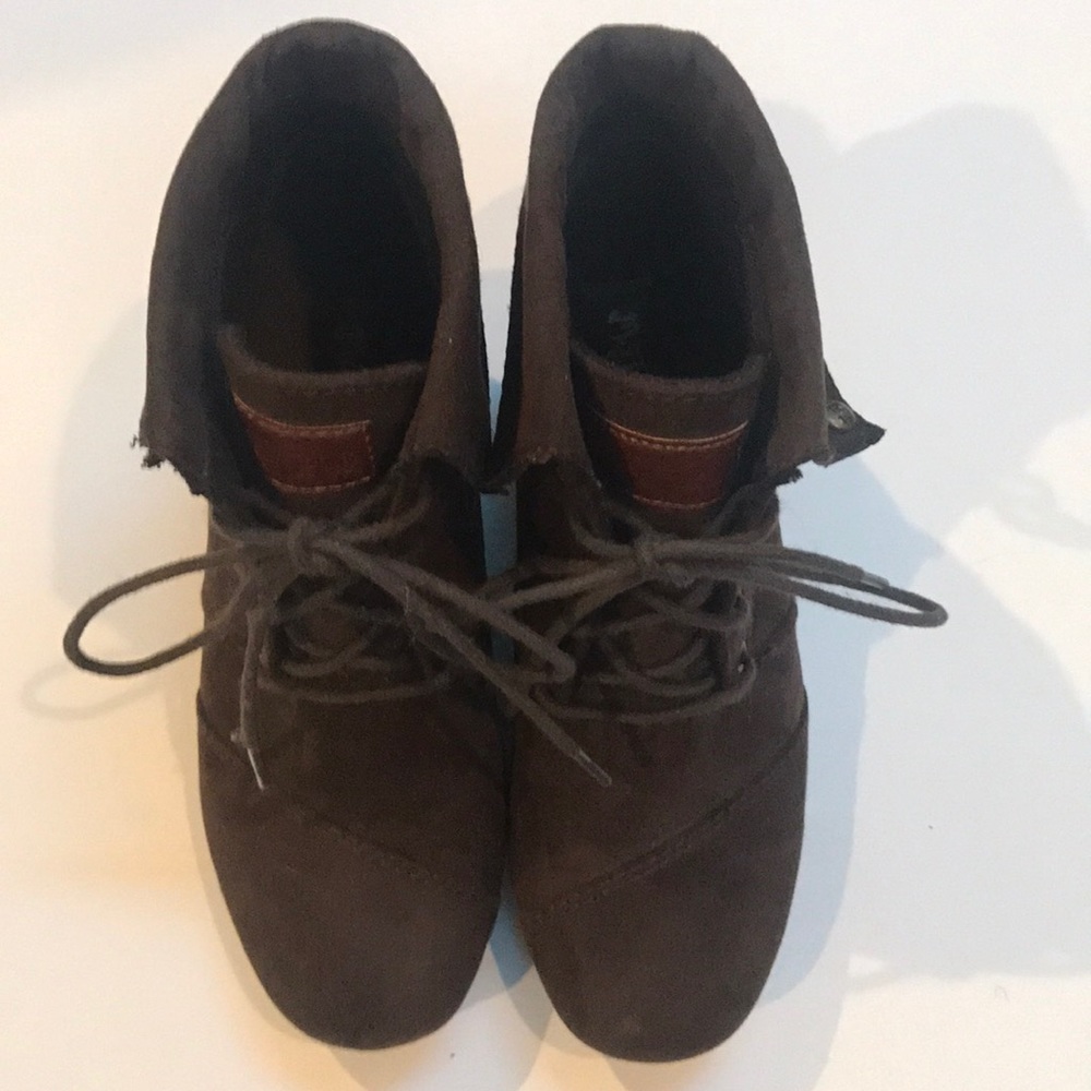 Brown wedge ankle boot